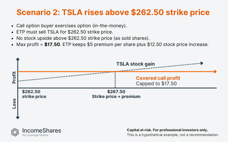 Scenario 2: Tesla rises above the strike price
