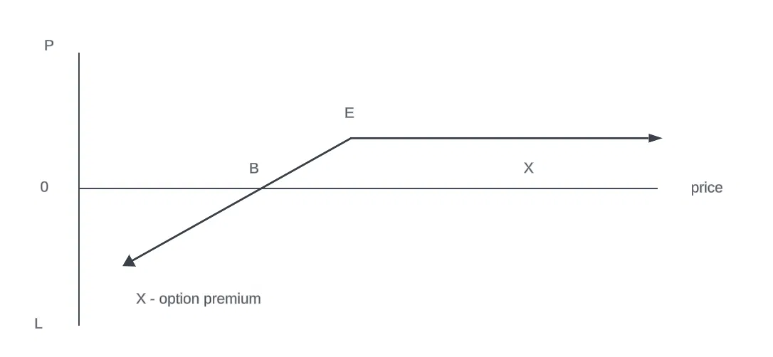 FIGURE 1: Sold put option pay-off diagram